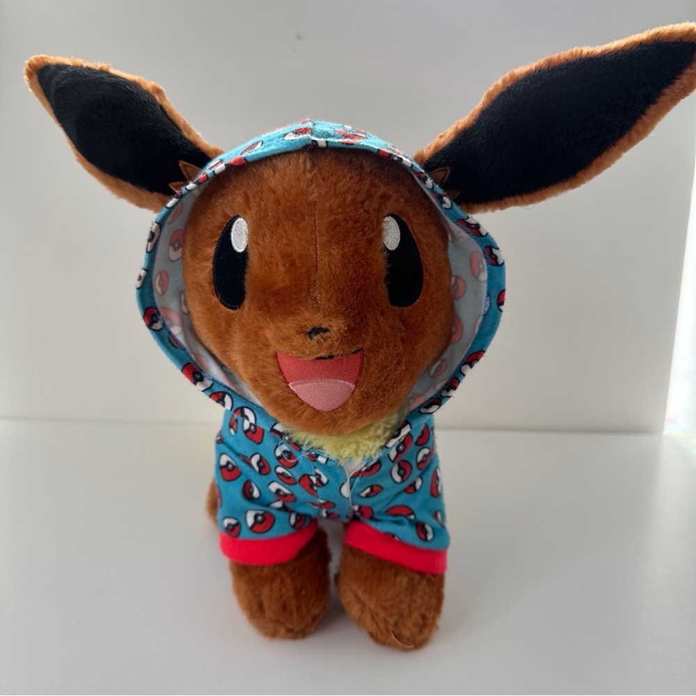 Build A Bear Pokémon Eevee stuffed plush toy w/ hooded‎ pajama outfit
